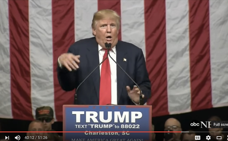 Trump mocks Ted Cruz for not talking about waterboarding.